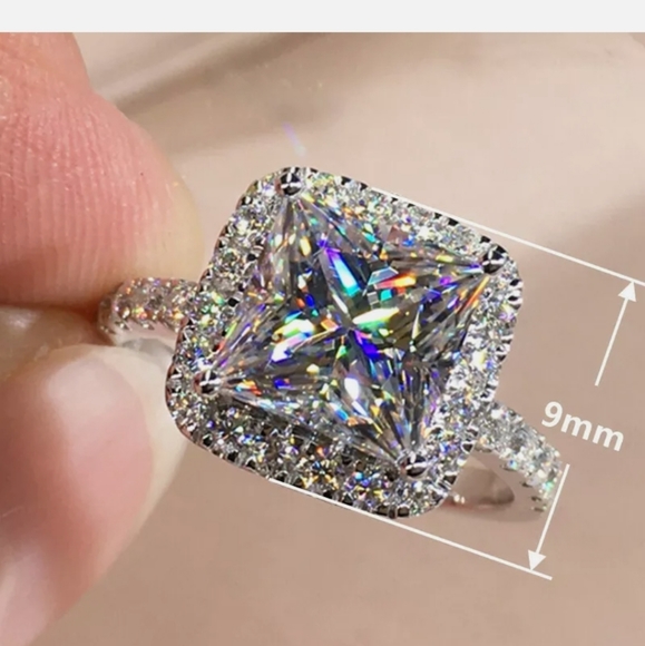 ♡Gorgeous Women 925 Silver Rings White Sapphire♡ - Picture 5 of 5